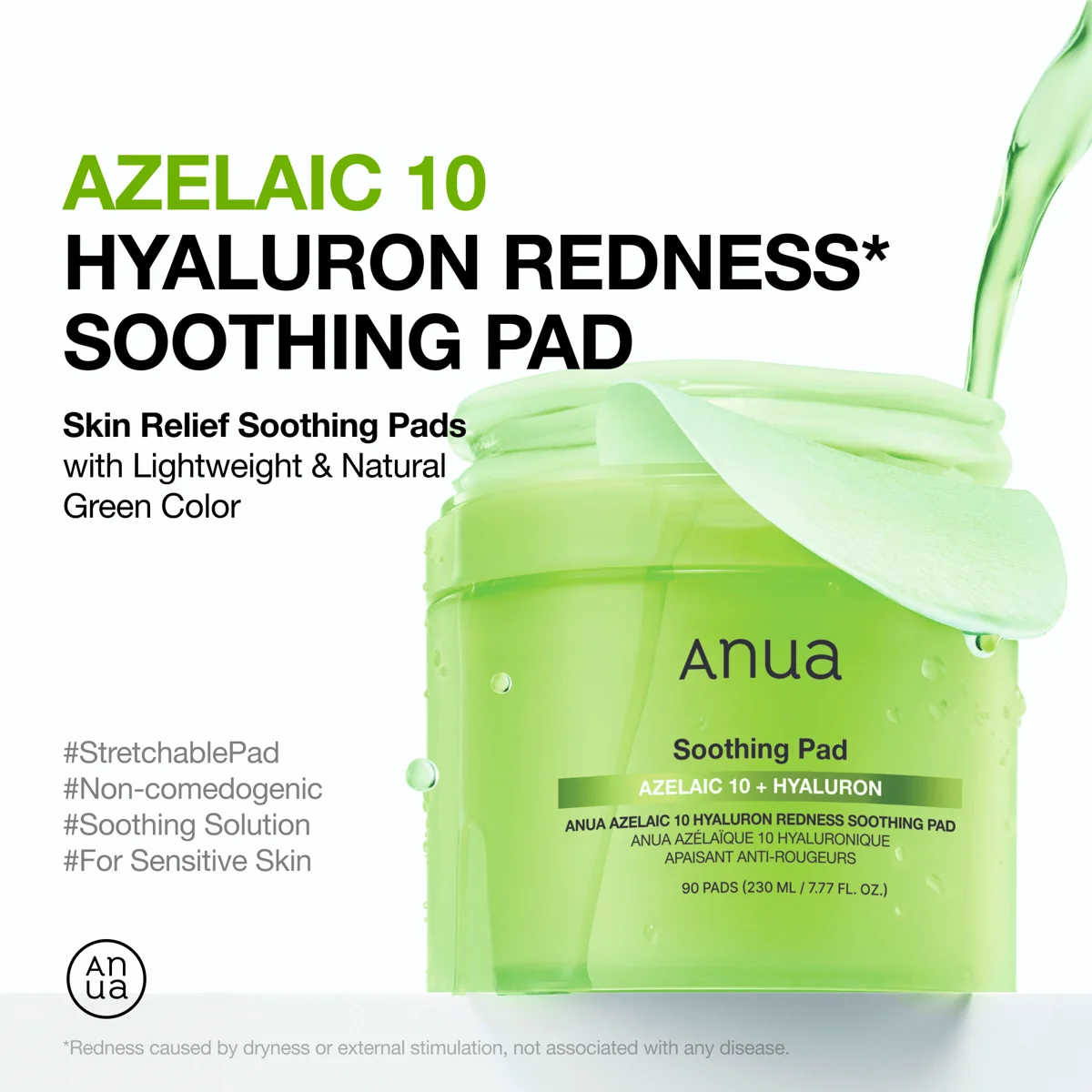 Anua Azelaic 10 Hyaluron Redness Soothing Pad 90 Pads