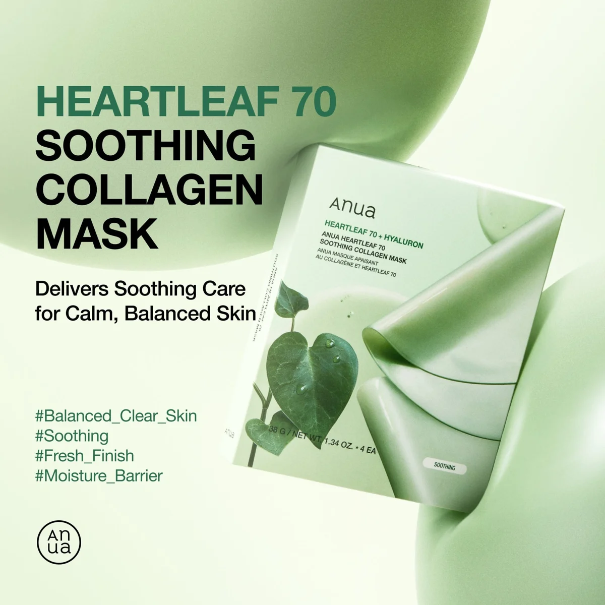 Anua Heartleaf 70 Soothing Collagen Mask - 3 Types