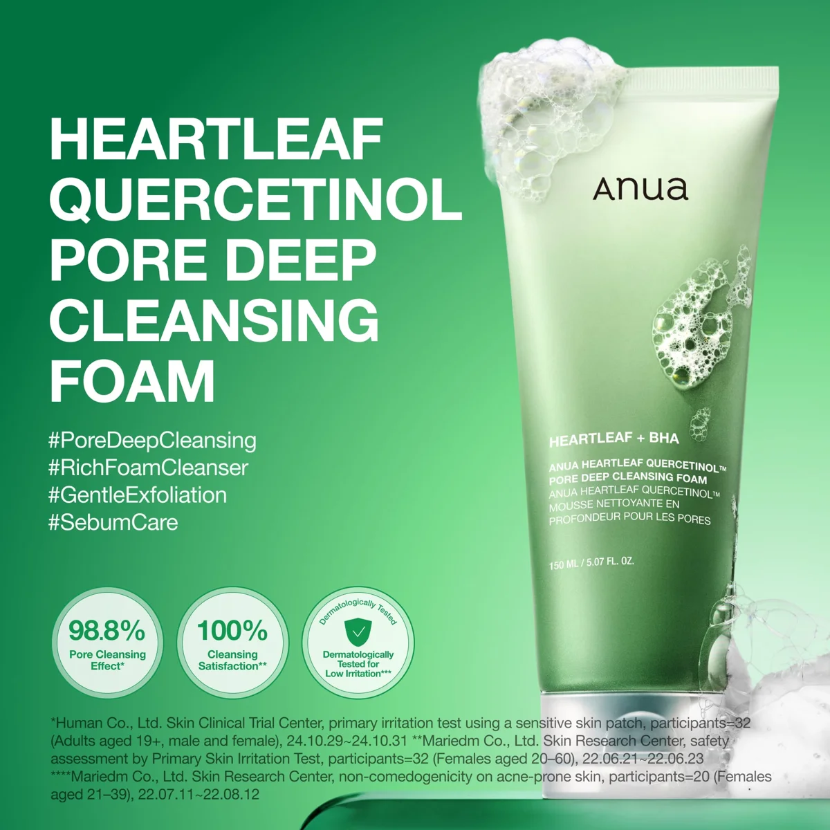 Anua Heartleaf Quercetinol Pore Deep Cleansing Foam 150 ml