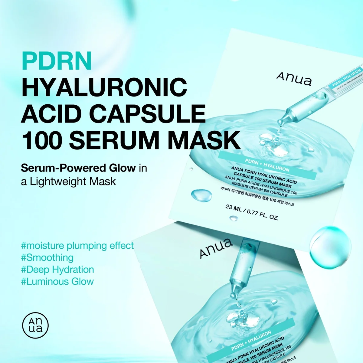 Anua PDRN Hyaluronic Acid Capsule 100 Serum Mask 1 Sheet Mask