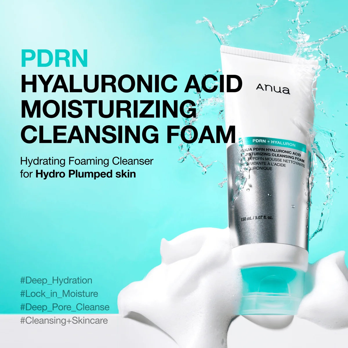Anua PDRN Hyaluronic Acid Moisturizing Cleansing Foam 150 ml
