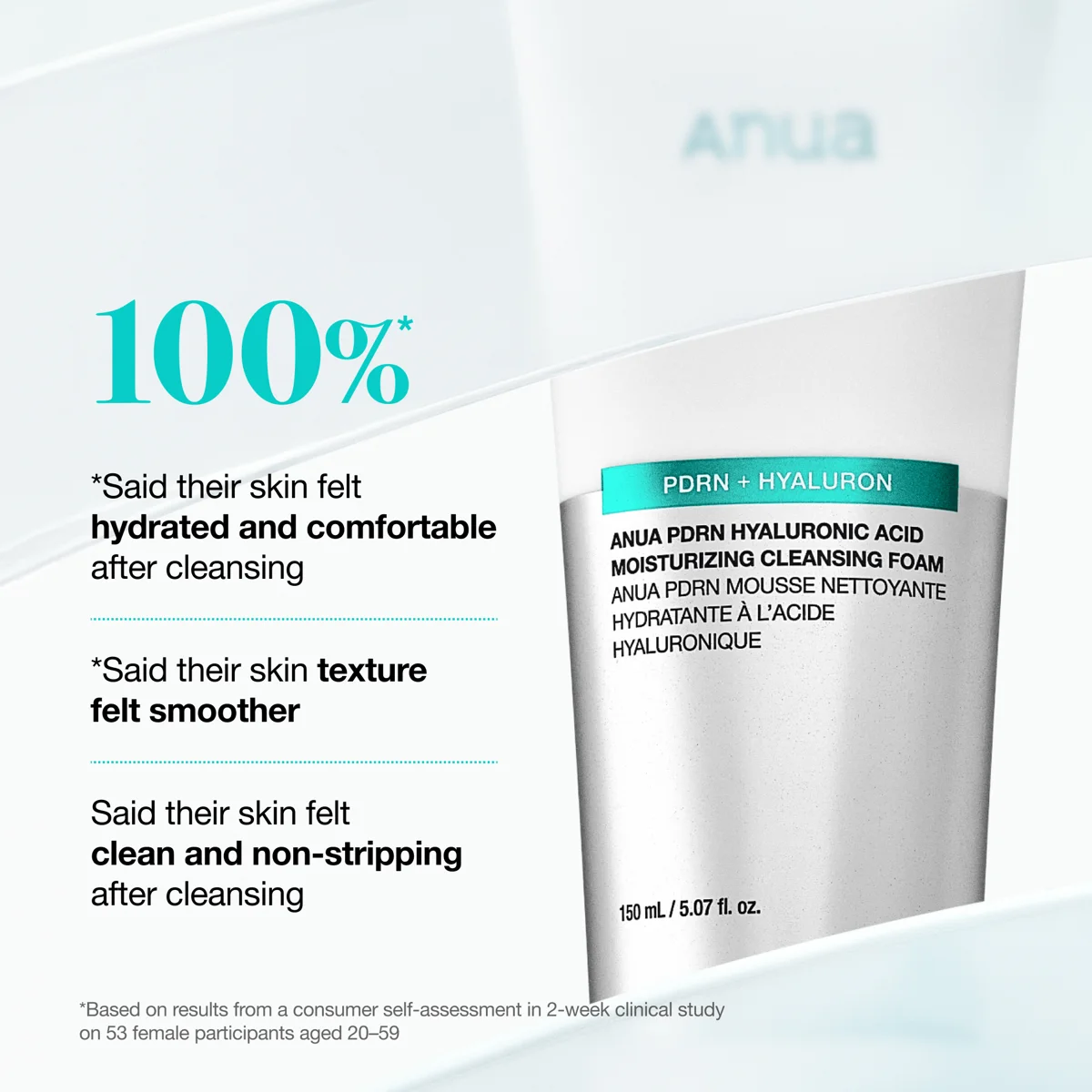 Anua PDRN Hyaluronic Acid Moisturizing Cleansing Foam 150 ml
