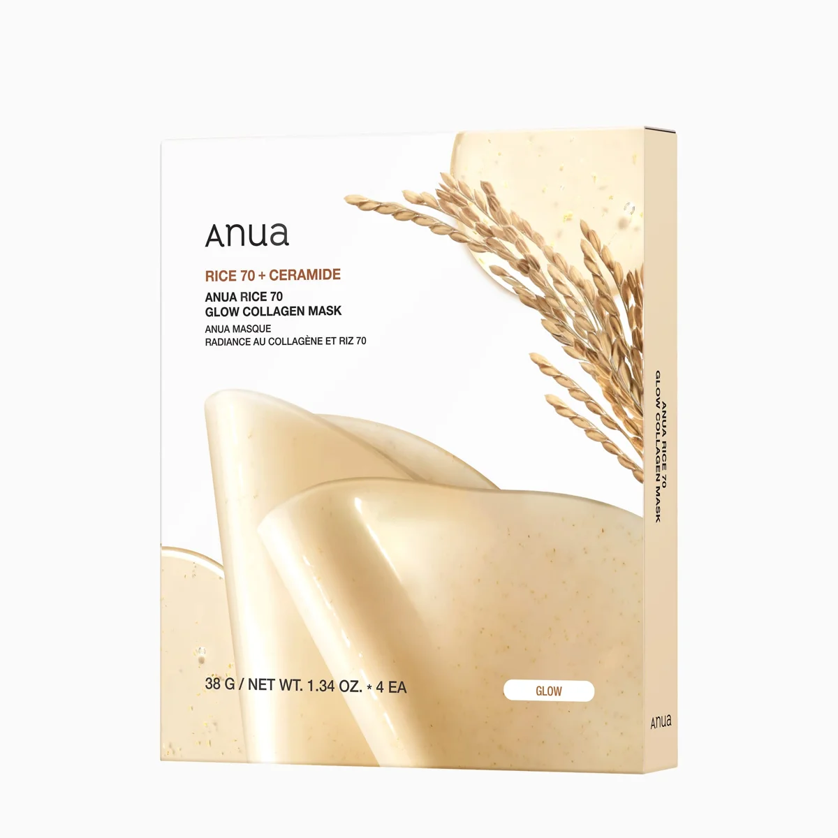 Anua Rice 70 Glow Collagen Mask 4 pcs