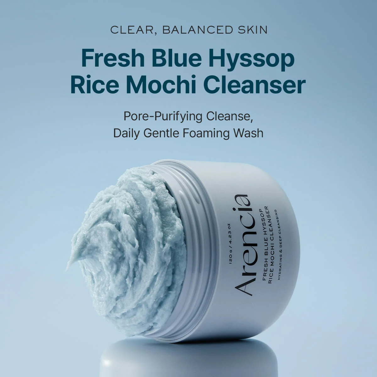 Arencia Fresh Blue Hyssop Rice Mochi Cleanser 120g
