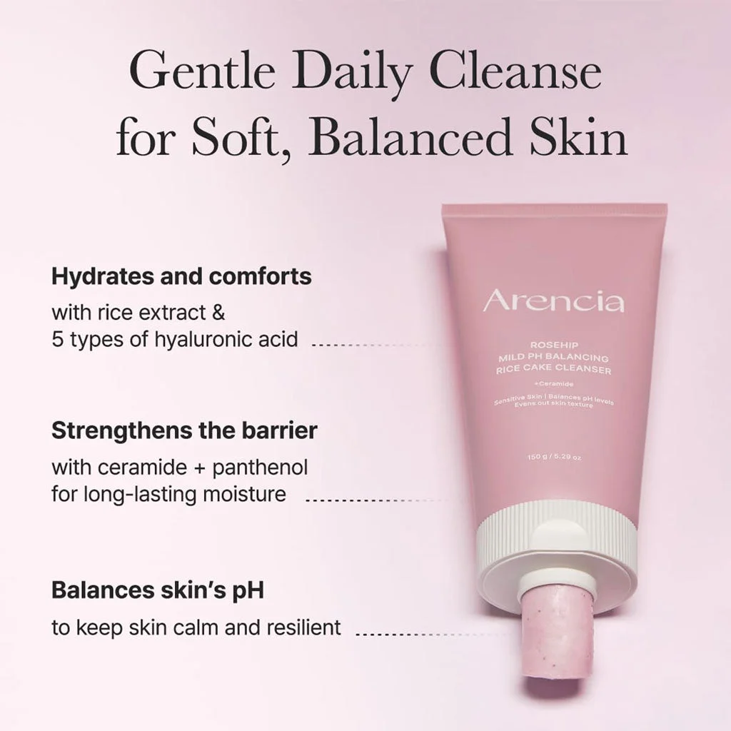 Arencia Rosehip Mild PH Balancing Rice Cake Cleanser 150 g