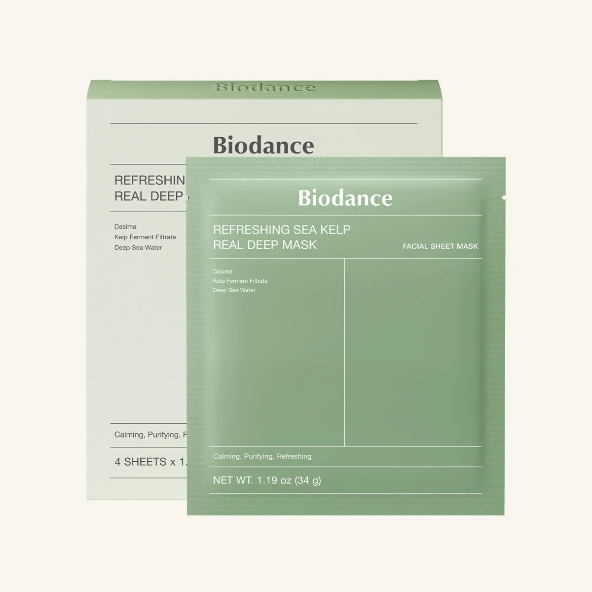 Biodance Refreshing Sea Kelp Real Deep Mask 4 Sheet Masks