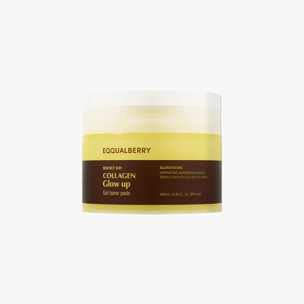 EQQUALBERRY Collagen Glow Up Gel Toner Pads 60 Pads
