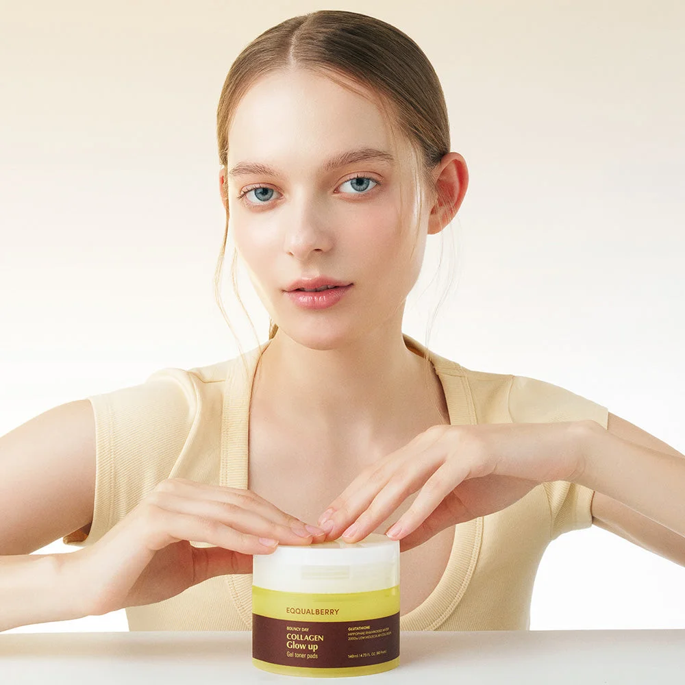 EQQUALBERRY Collagen Glow Up Gel Toner Pads 60 Pads