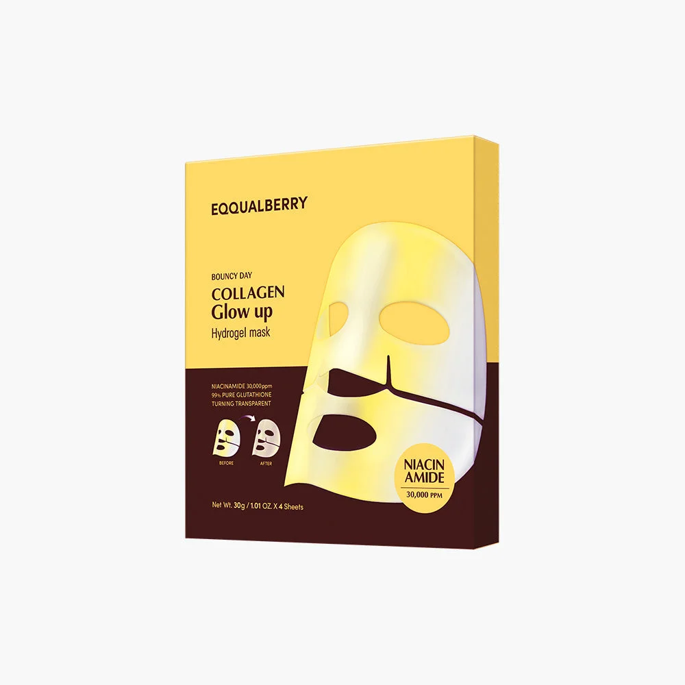 EQQUALBERRY Collagen Glow up Hydrogel Mask Set 4 Sheet Masks