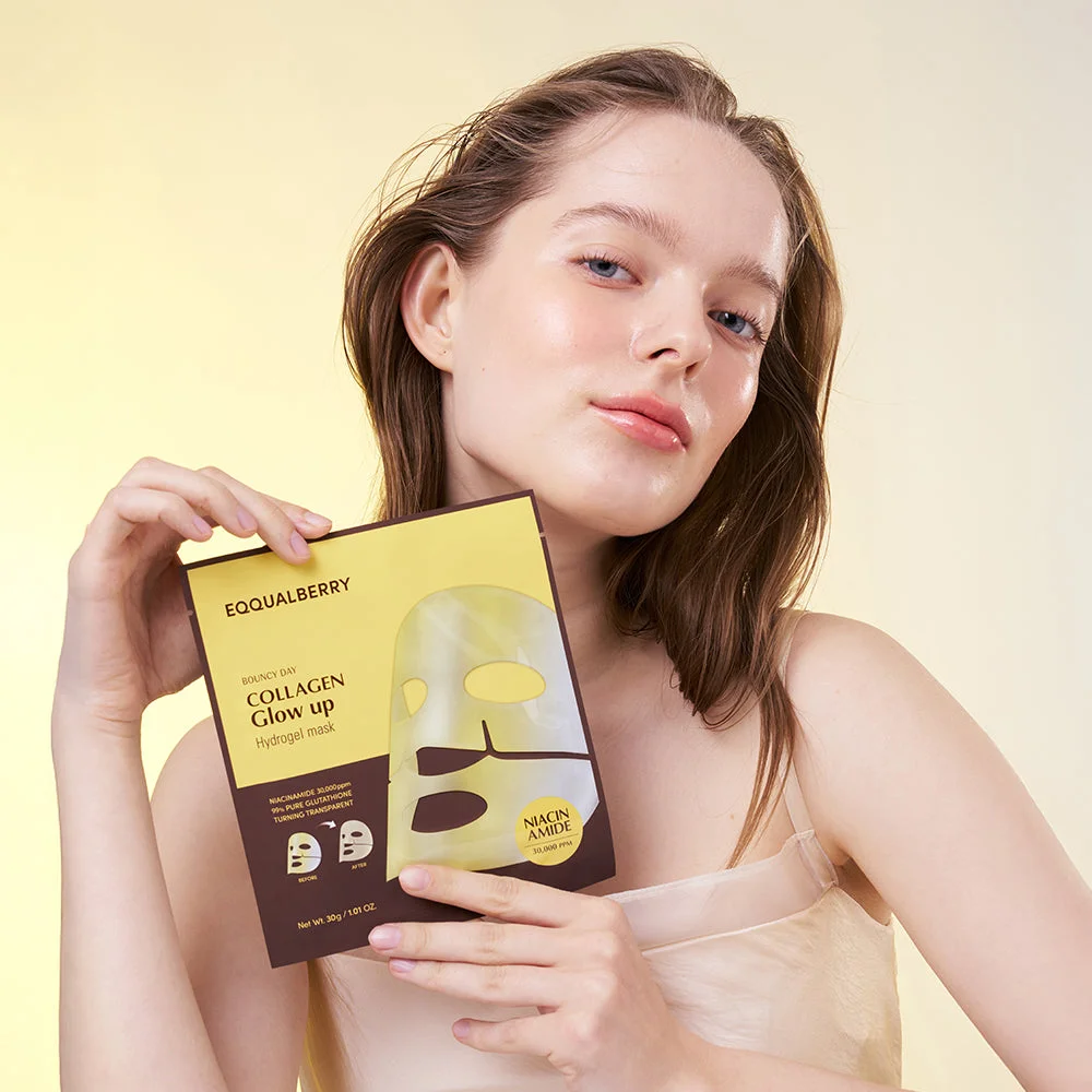 EQQUALBERRY Collagen Glow up Hydrogel Mask Set 4 Sheet Masks
