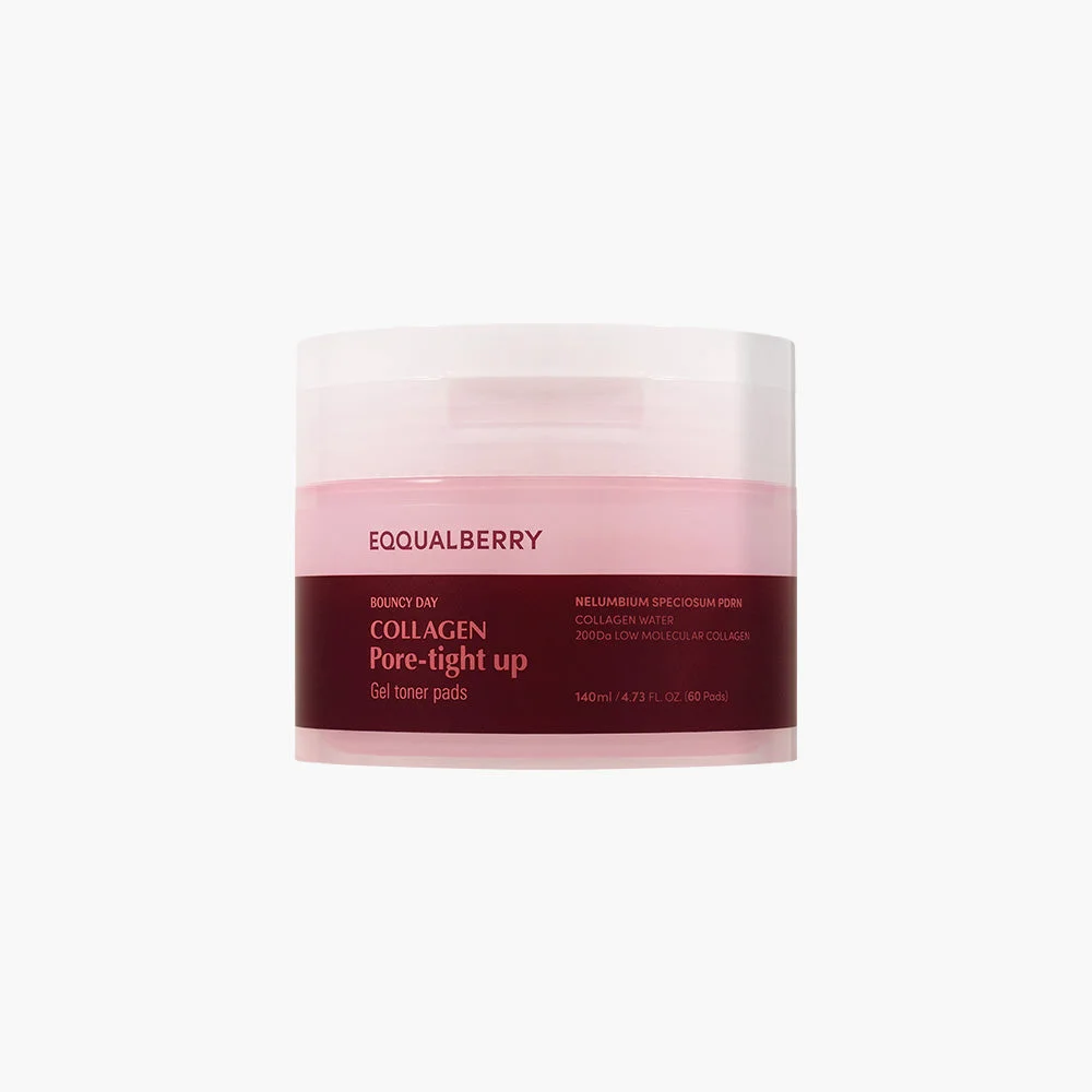 EQQUALBERRY Collagen Pore-Tight Up Gel Toner Pads 60 Pads