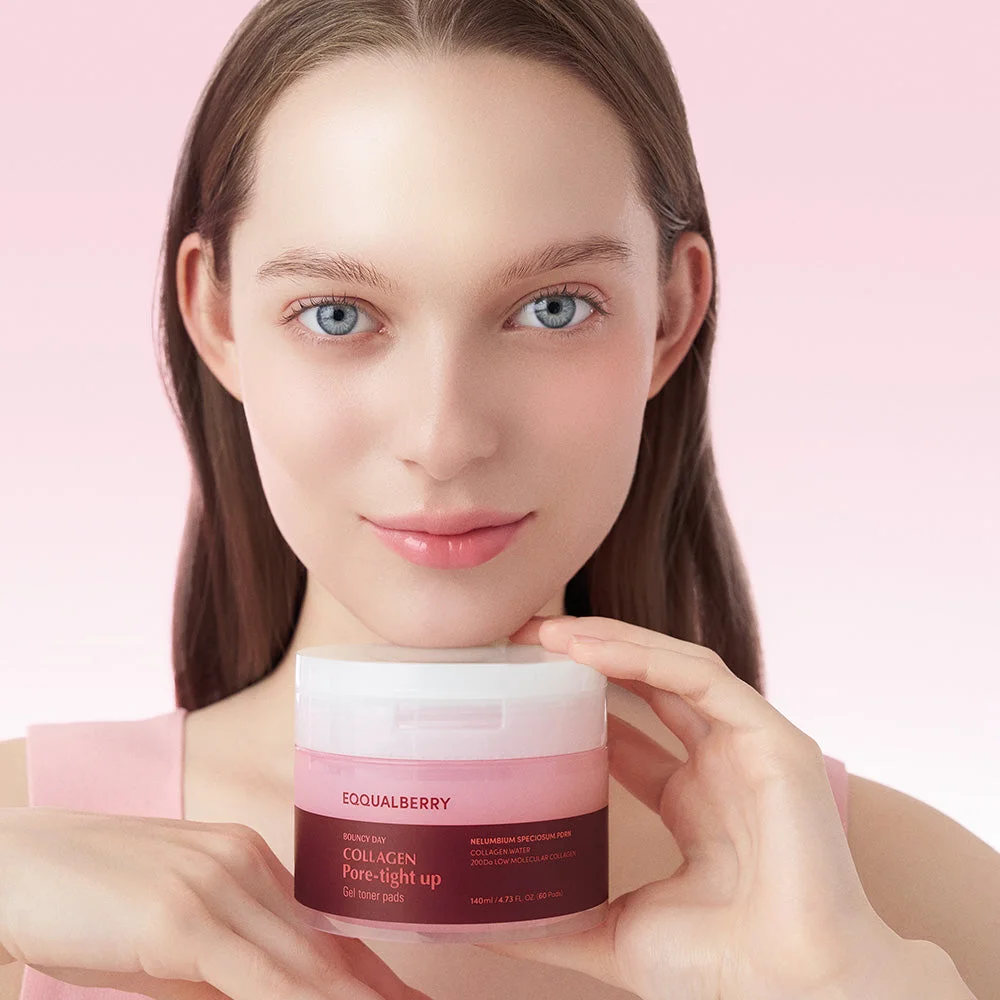 EQQUALBERRY Collagen Pore-Tight Up Gel Toner Pads 60 Pads