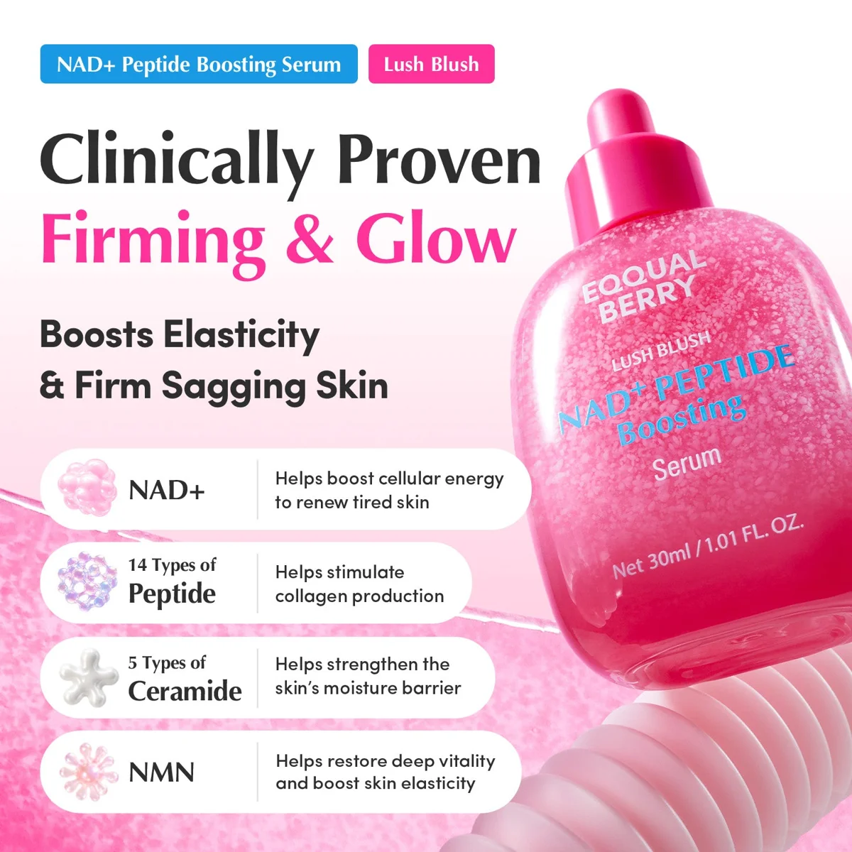 EQQUALBERRY NAD+ Peptide Boosting Serum 30 ml