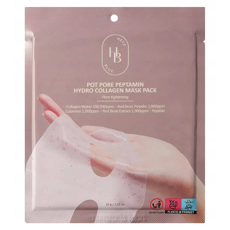 HEVEBLUE Pot Pore Peptamin Hydro Collagen Mask Pack 4 Sheet Masks