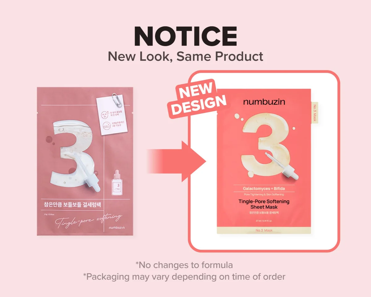 Numbuzin No. 3 Tingle-Pore Softening Sheet Mask 1 Sheet Mask