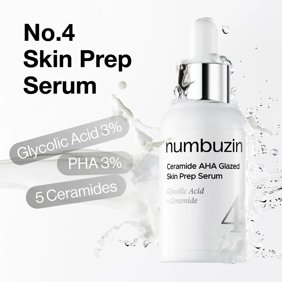 Numbuzin No.4 Ceramide AHA Glazed Skin Prep Serum 1.3 ml x 10