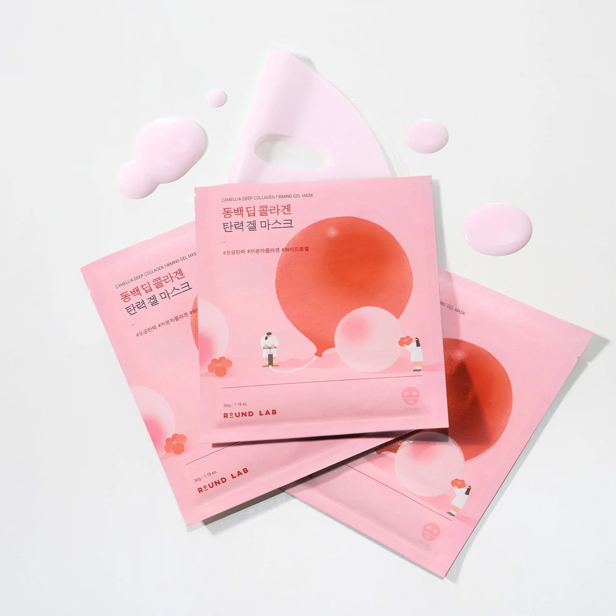 Round Lab Camellia Deep Collagen Firming Gel Mask 34 g x 4 Sheets
