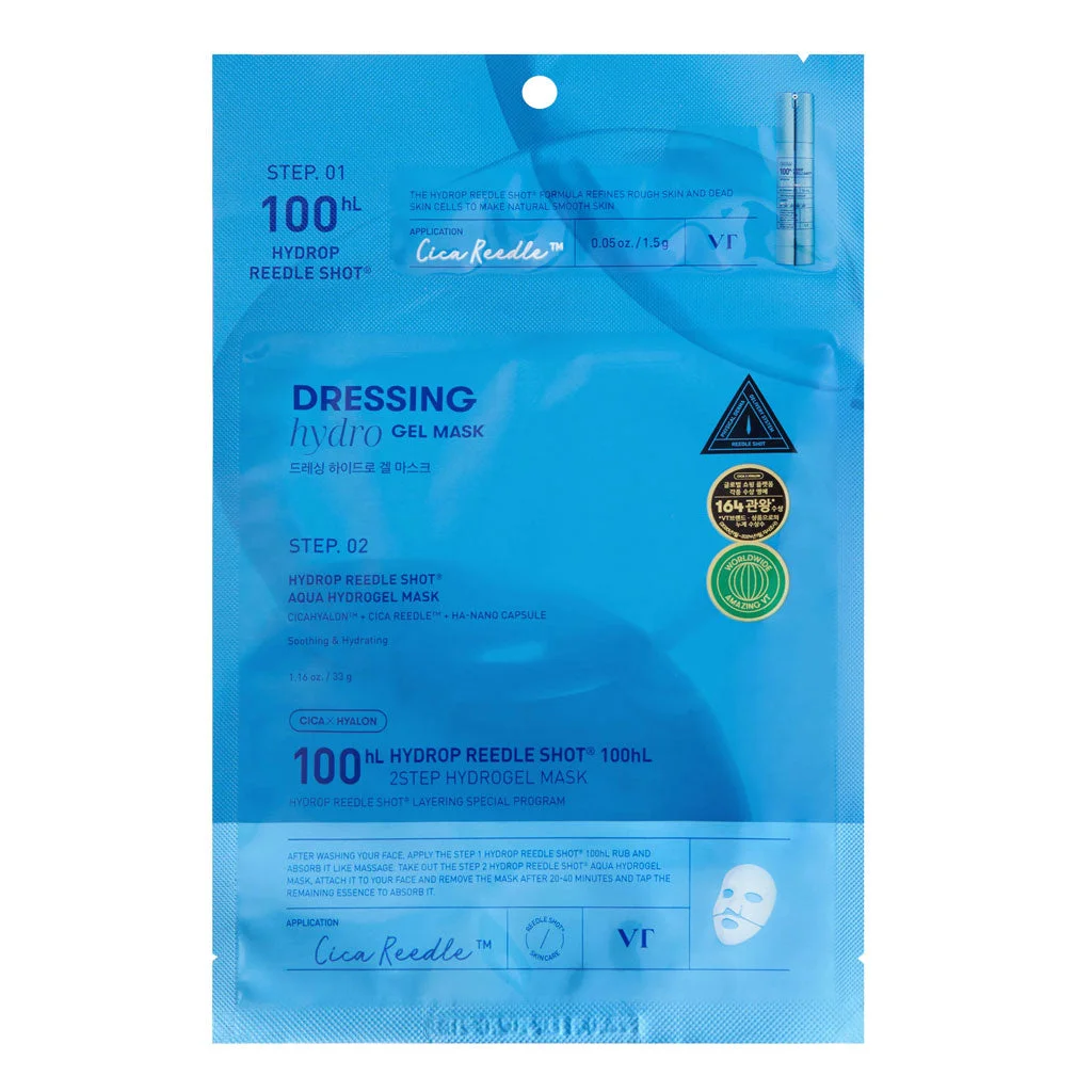 VT Cosmetics Hydrop Reedle Shot 100hL 2 Step Hydrogel Mask 1.5 g + 33 g