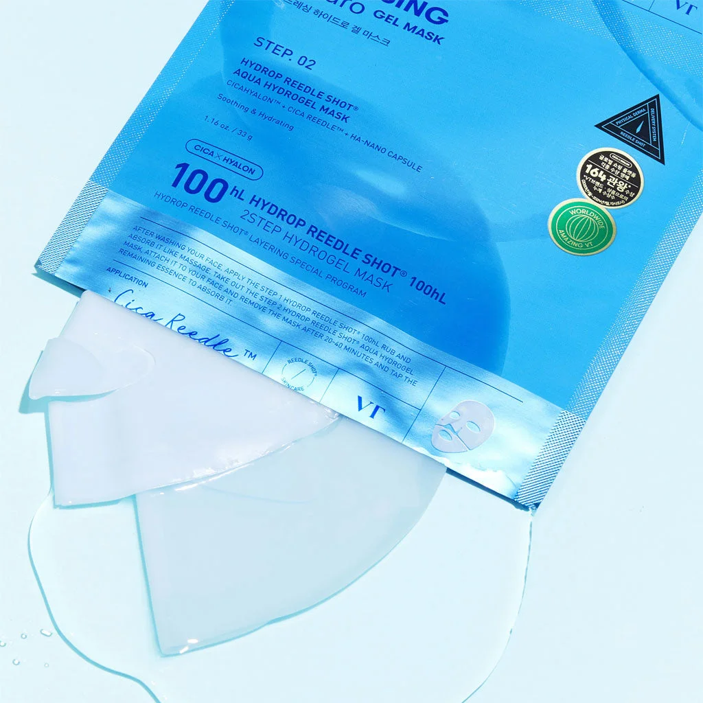 VT Cosmetics Hydrop Reedle Shot 100hL 2 Step Hydrogel Mask 1.5 g + 33 g
