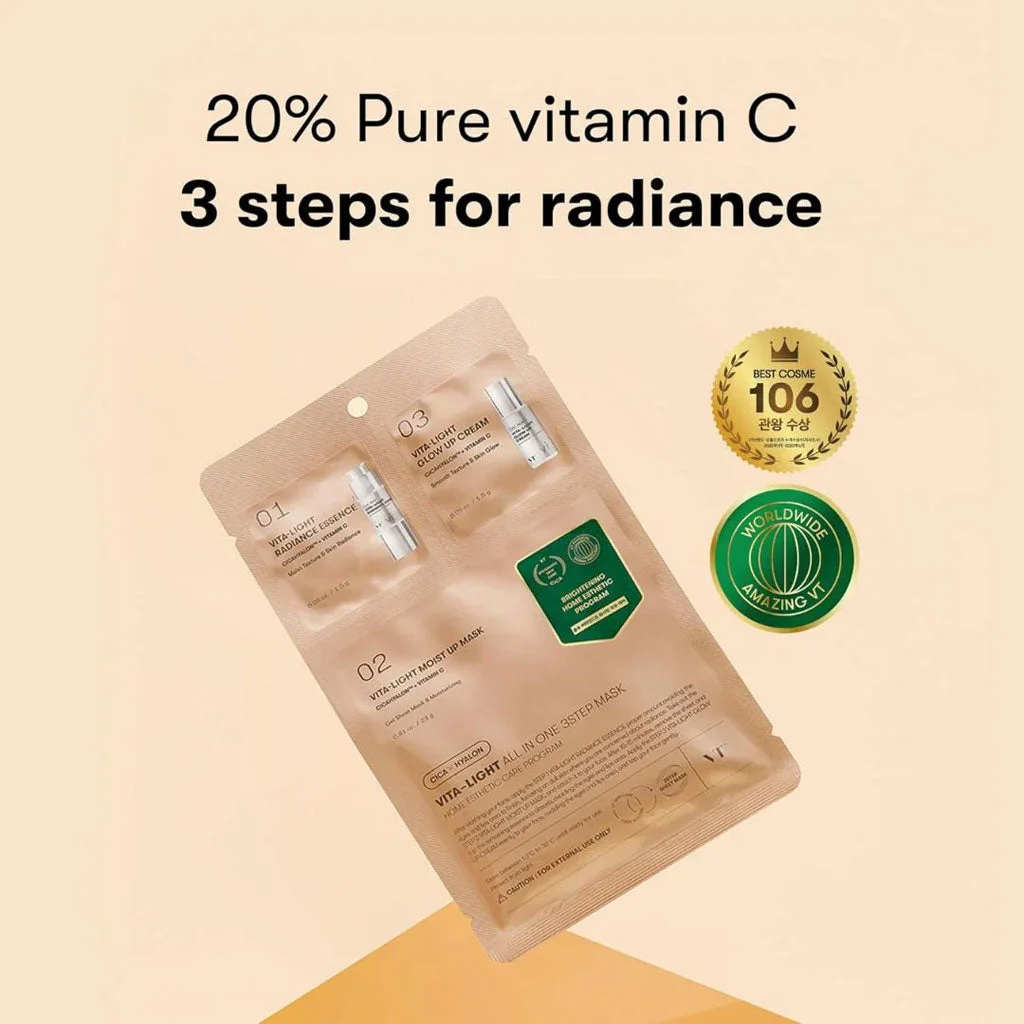 VT Cosmetics Vita-Light Reedle Shot All In One 3-Step Mask